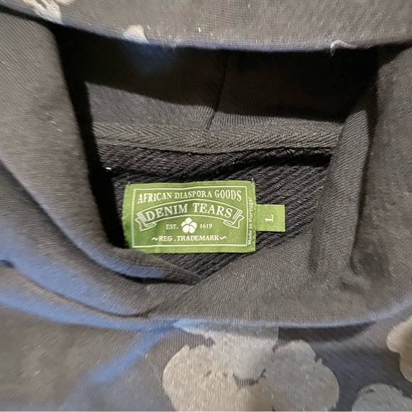 Black Monochrome Denim Tears Hoodie Size Large Available-Fast Shipping - OBO - Picture 2 of 4